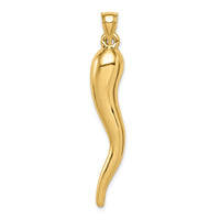 Load image into Gallery viewer, 14k Hollow 3D Italian Horn Pendant
