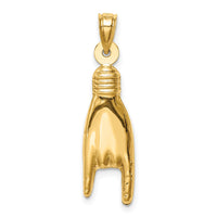 Load image into Gallery viewer, 14K 3D Hollow Rock On Sign Charm
