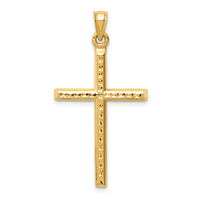 Load image into Gallery viewer, 14k Hollow Diamond-cut Cross Pendant
