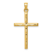 Load image into Gallery viewer, 14k Hollow Diamond-cut Cross Pendant
