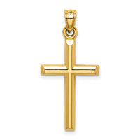 Load image into Gallery viewer, 14k Hollow Diamond-cut Cross Pendant
