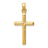 Load image into Gallery viewer, 14k Hollow Diamond-cut Cross Pendant
