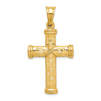 Load image into Gallery viewer, 14k Hollow Diamond-cut Cross Pendant
