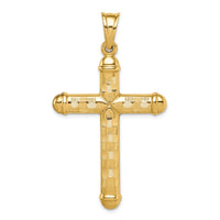 Load image into Gallery viewer, 14k Hollow Diamond-cut Cross Pendant
