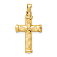 Load image into Gallery viewer, 14k Hollow Diamond-cut Cross Pendant
