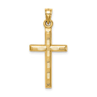 Load image into Gallery viewer, 14k Hollow Diamond-cut Cross Pendant
