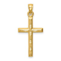 Load image into Gallery viewer, 14k Hollow Diamond-cut Cross Pendant

