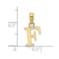 Load image into Gallery viewer, 14K Polished Block Letter F Initial Pendant
