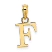 Load image into Gallery viewer, 14K Polished Block Letter F Initial Pendant
