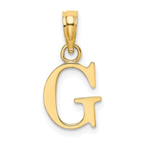 Load image into Gallery viewer, 14K Polished Block Letter G Initial Pendant
