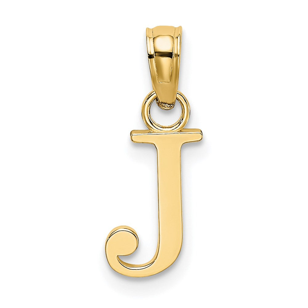 14K Polished Block Letter J Initial Pendant