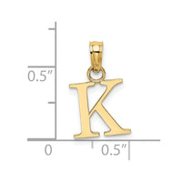 Load image into Gallery viewer, 14K Polished Block Letter K Initial Pendant
