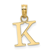 Load image into Gallery viewer, 14K Polished Block Letter K Initial Pendant
