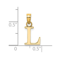 Load image into Gallery viewer, 14k Polished Block Letter L Initial Pendant

