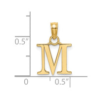 Load image into Gallery viewer, 14K Polished Block Letter M Initial Pendant
