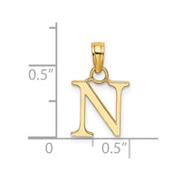 Load image into Gallery viewer, 14K Polished Block Letter N Initial Pendant
