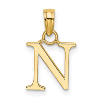 Load image into Gallery viewer, 14K Polished Block Letter N Initial Pendant
