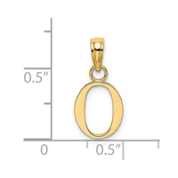 Load image into Gallery viewer, 14K Polished Block Letter O Initial Pendant
