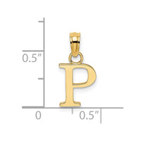 Load image into Gallery viewer, 14K Polished Block Letter P Initial Pendant
