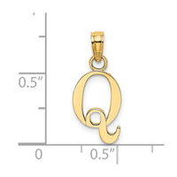 Load image into Gallery viewer, 14K Polished Block Letter Q Initial Pendant
