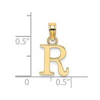 Load image into Gallery viewer, 14K Polished Block Letter R Initial Pendant
