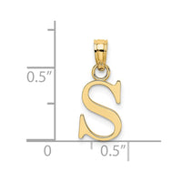 Load image into Gallery viewer, 14K Polished Block Letter S Initial Pendant
