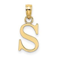 Load image into Gallery viewer, 14K Polished Block Letter S Initial Pendant
