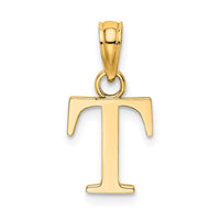 Load image into Gallery viewer, 14k Polished Block Letter T Initial Pendant
