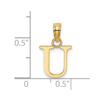 Load image into Gallery viewer, 14K Polished Block Letter U Initial Pendant
