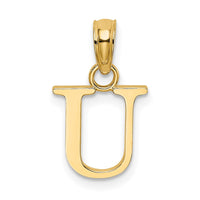 Load image into Gallery viewer, 14K Polished Block Letter U Initial Pendant
