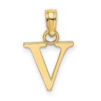 Load image into Gallery viewer, 14K Polished Block Letter V Initial Pendant
