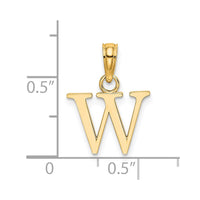 Load image into Gallery viewer, 14K Polished Block Letter W Initial Pendant
