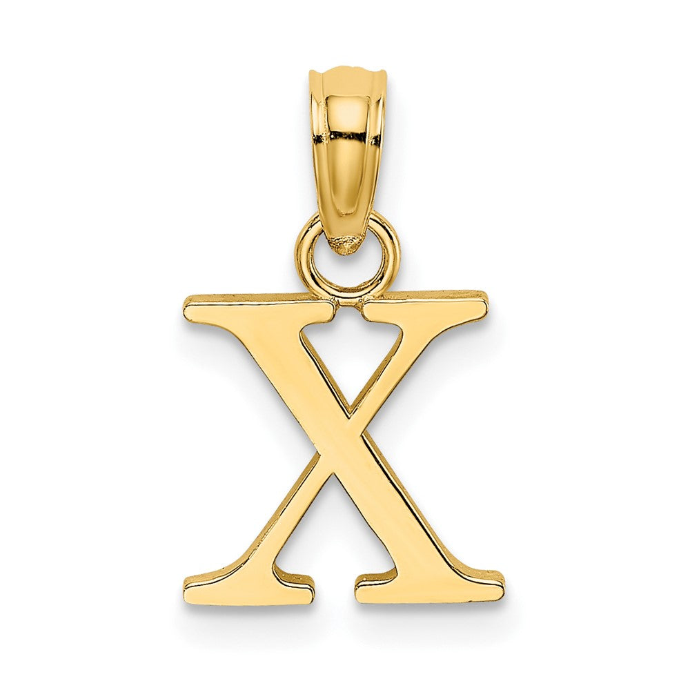 14K Polished Block Letter X Initial Pendant