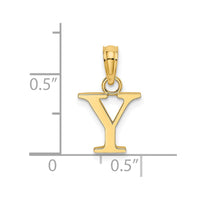 Load image into Gallery viewer, 14K Polished Block Letter Y Initial Pendant
