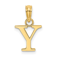 Load image into Gallery viewer, 14K Polished Block Letter Y Initial Pendant
