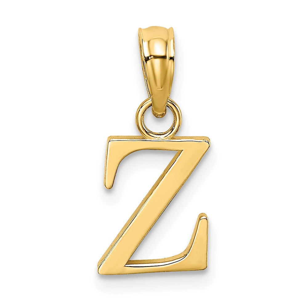 14K Polished Block Letter Z Initial Pendant