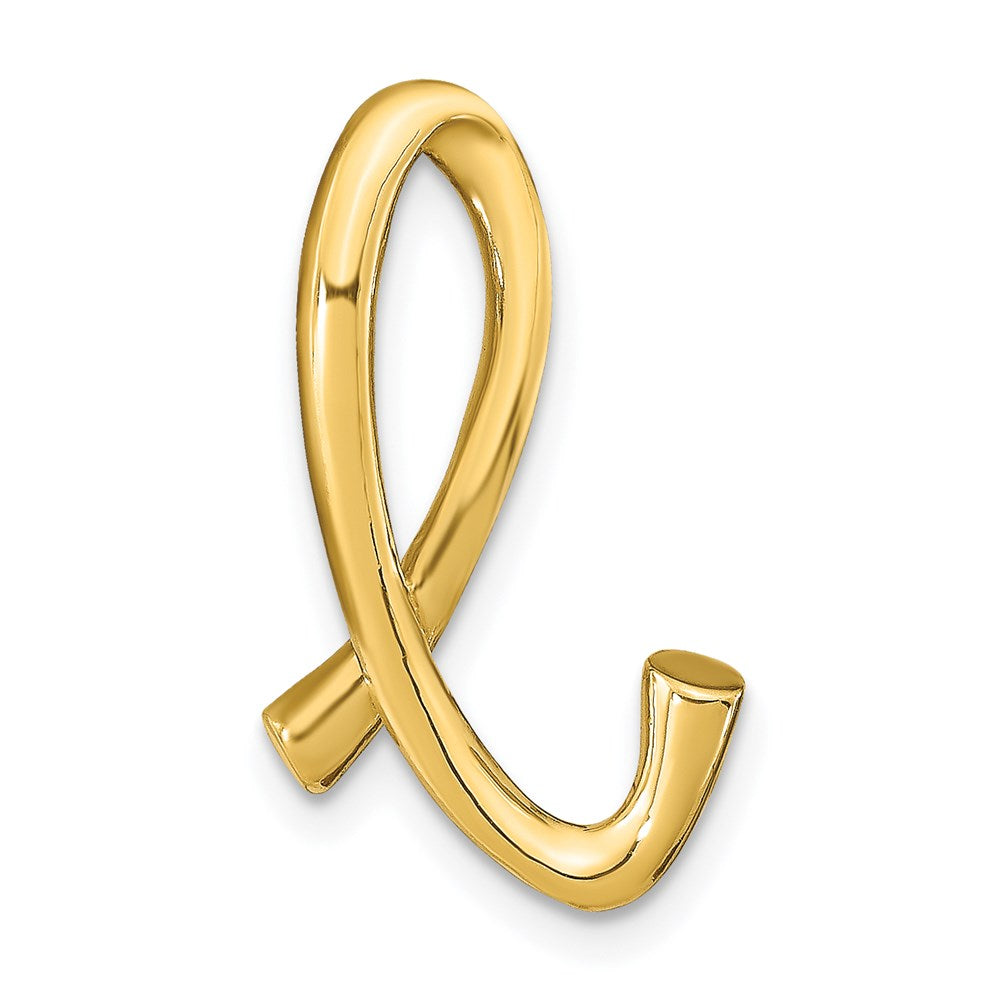 14K Polished Letter L Initial Slide