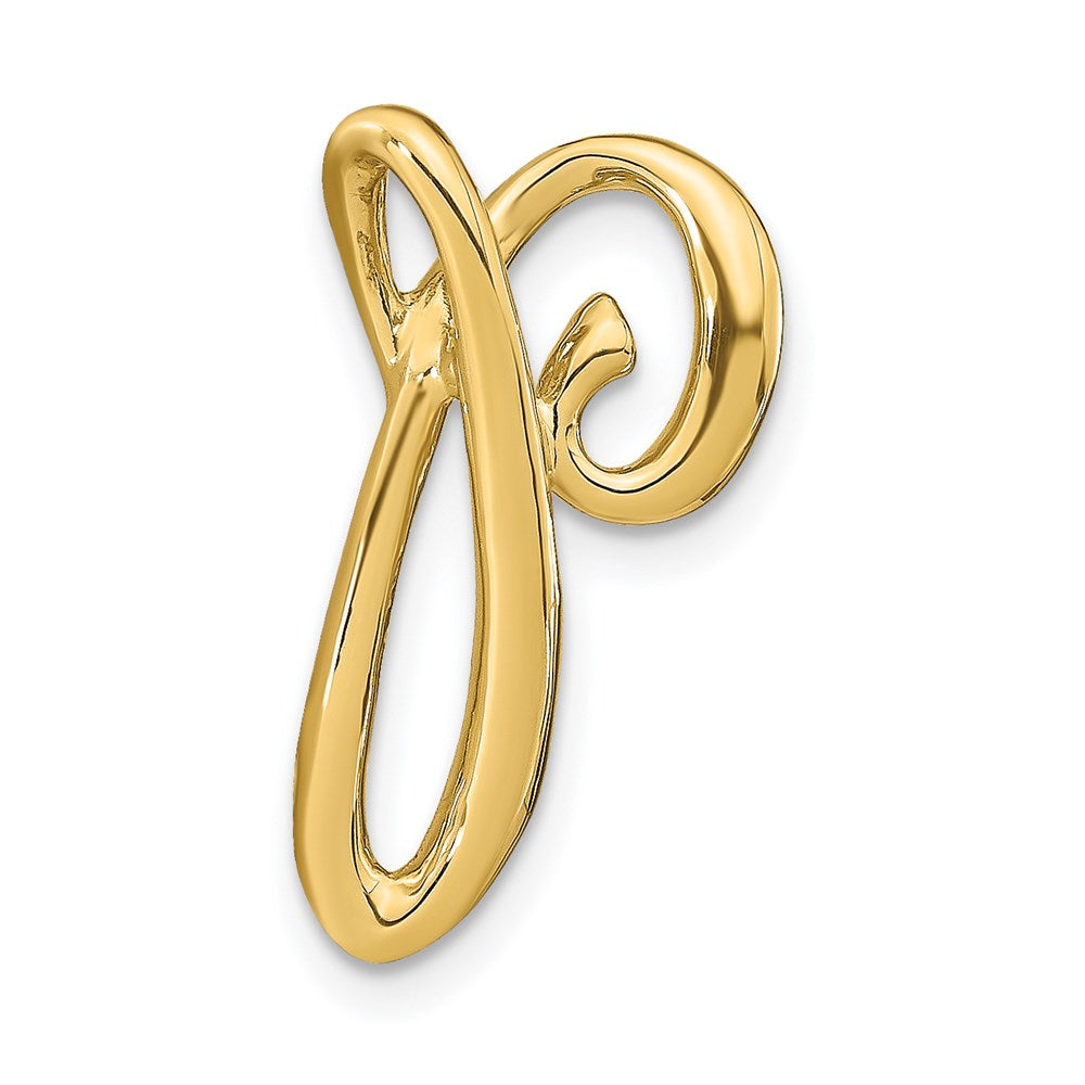 14K Polished Letter P Initial Slide