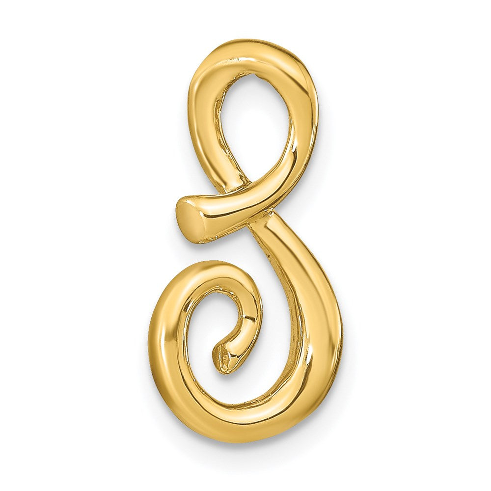 14K Polished Letter S Initial Slide