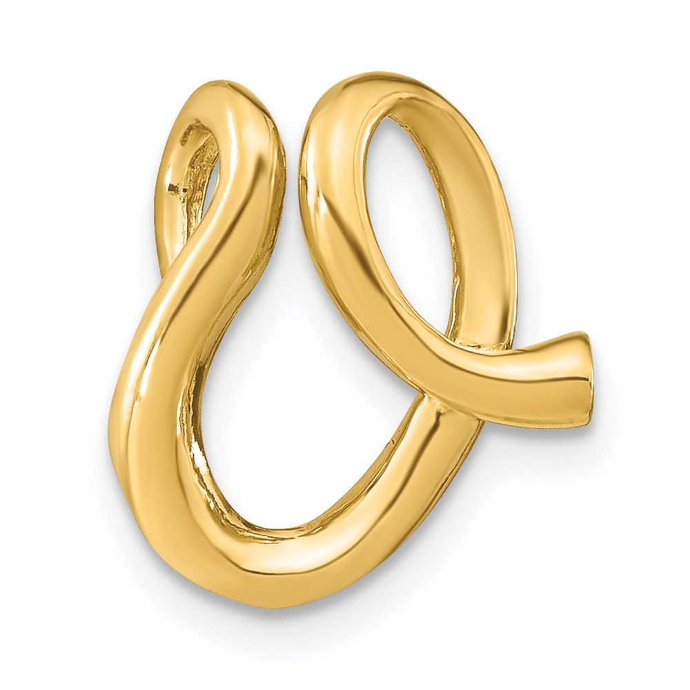 14K Polished Letter V Initial Slide