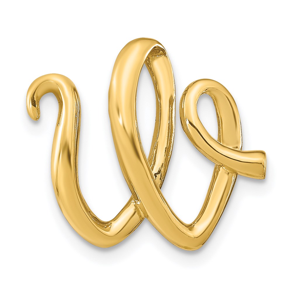 14K Polished Letter W Initial Slide