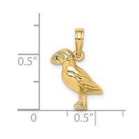 Load image into Gallery viewer, 14K 2-D Polished and Textured Puffin Bird Charm
