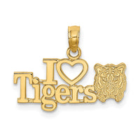 Load image into Gallery viewer, 14K I HEART TIGERS w/ Tiger Head Charm
