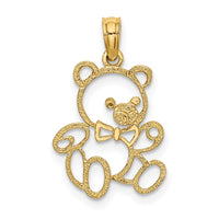 Load image into Gallery viewer, 14K Cut out Teddy Bear Charm
