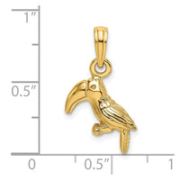 Load image into Gallery viewer, 14K 3-D Textured/Polished Toucan Bird Charm

