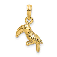 Load image into Gallery viewer, 14K 3-D Textured/Polished Toucan Bird Charm
