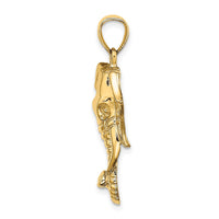 Load image into Gallery viewer, 14K 2-D Elephant Head w/ Twisted Trunk Charm
