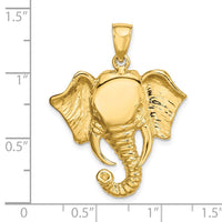 Load image into Gallery viewer, 14K 2-D Elephant Head w/ Twisted Trunk Charm
