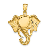Load image into Gallery viewer, 14K 2-D Elephant Head w/ Twisted Trunk Charm
