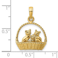 Load image into Gallery viewer, 14K 3-D Cats Inside Of Basket Charm
